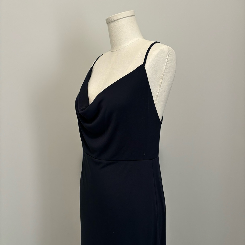 NWT Club Monaco Cowl Neck Maxi Dress Navy Blue Low Back Size Small - Picture 5 of 14